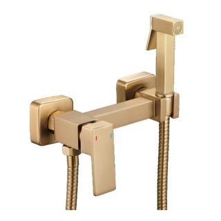 Гигиенический душ со смесителем Shevanik S137G золотой сатин